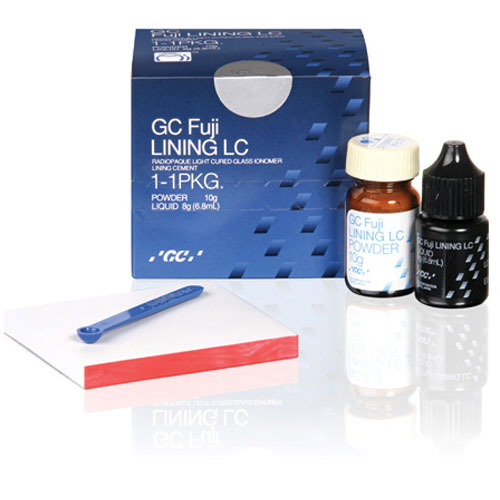 GC Fuji Lining LC 1:1 Intro Package. Glass Ionomer Lining Cement. Light-Cured, Fluoride Releasing