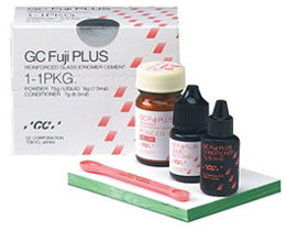 GC Fuji Plus 1:1:1 Package. Resin Reinforced Glass Ionomer Luting Cement, 1:1:1 Package: 15 Gm