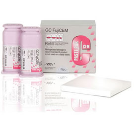 GC FujiCEM Automix Compatible 2 Cartridges Pack w/ Mixing Pad (No Mixing Tips). Resin Reinforced
