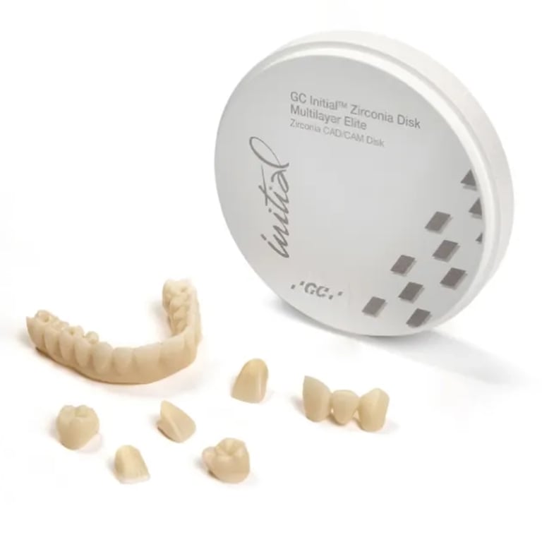 GC Initial Multilayer Elite Zirconia Disk, 98.5mm x 20mm, Shade B3, 1/Pk. Features a seamless