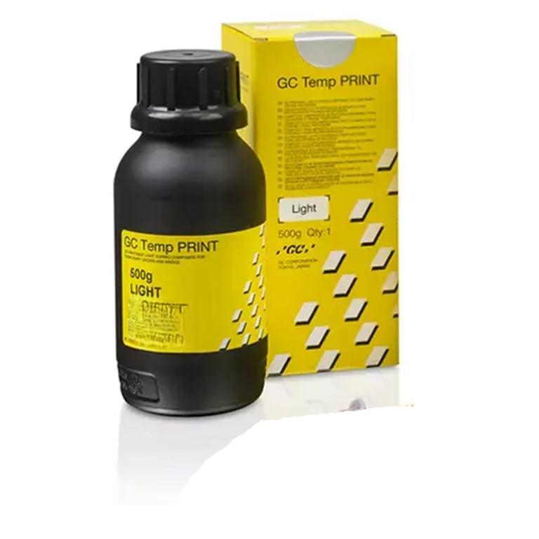GC Temp Print 3D Printing Composite Resin, Temporary Crowns & Bridges, Light, 500g Bottle, 1/Pk