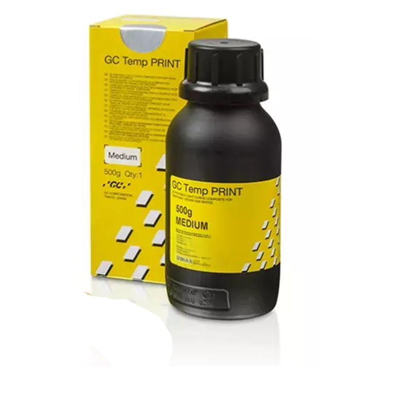 GC Temp Print 3D Printing Composite Resin, Temporary Crowns & Bridges, Medium, 500g Bottle, 1/Pk