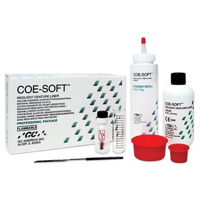 Coe-Soft Professional Package. EXPORT PACKAGE. Soft Denture Reline Material, Self-Cure