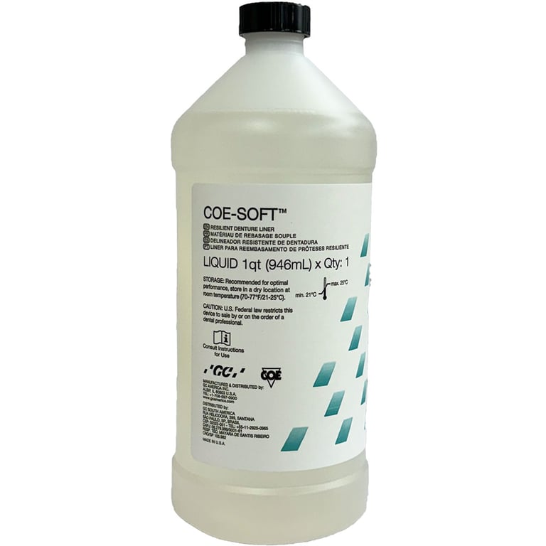 CoeSoft 1 qt. Liquid. Soft Denture Reline Material, SelfCure, 1 qt