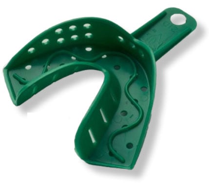 COE Spacer Trays #21D Medium Green Perforated Lower Full-Arch Plastic Impression Tray (252112)