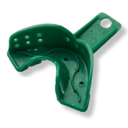COE Spacer Trays #32D Green Perforated Anterior Plastic Impression Tray, Zig-Zag Design, Package