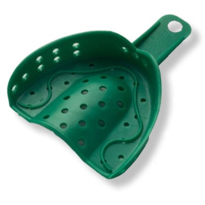 COE Spacer Trays #4D Medium Green Perforated Upper Full-Arch Plastic Impression Tray (250412)