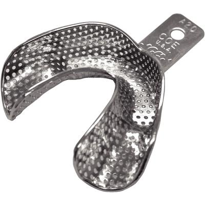 COE #A20 Large Lower Full-Arch Nickel Plated Depressed Anterior Perforated Tray, 3-3/16" buccal