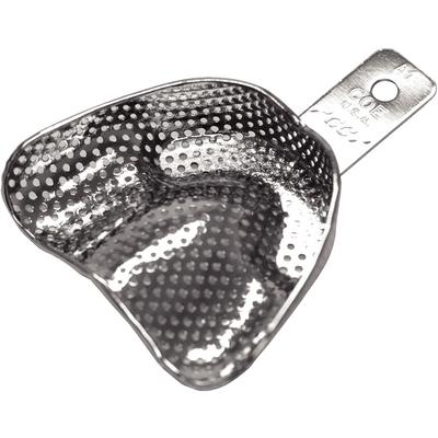 COE #A1 Large Upper Full-Arch Nickel Plated Depressed Anterior Perforated Tray, 3-3/16" buccal