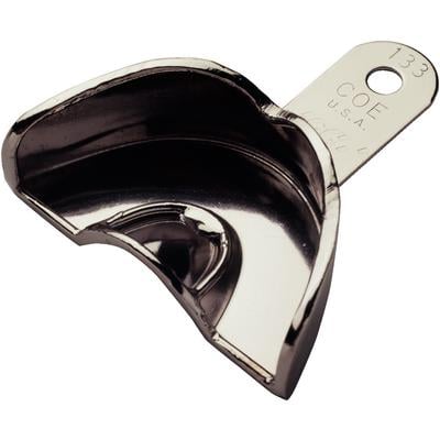 COE #133 Anterior Upper Partial Nickel-Plated Solid Impression Tray, 2-5/8" buccal width, 1-7/16"
