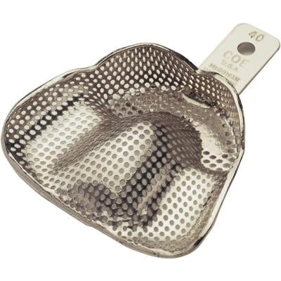 COE McGowan #42 Medium Upper Full-Arch Nickel Plated Perforated Immediate Denture Tray, 2-7/8"