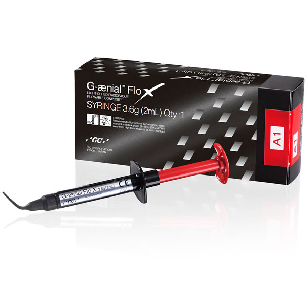 G-aenial Flo X A1 Syringe, 3.6 g / 2.0 mL. Flowable Composite. Light Cure, Posterior, Radiopaque