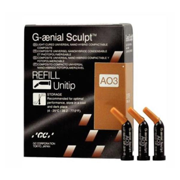G-aenial Sculpt AO3 Unitip Refill, 10 - 0.16 mL Tips. Light-Cured, Universal Nano Hybrid