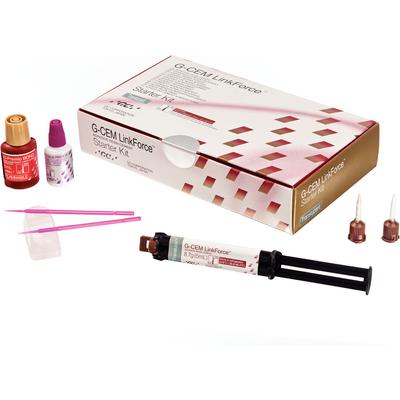G-Cem LinkForce Starter Kit Translucent, Dual-cure adhesive resin cement. 1 x 8.7 g cement syringe
