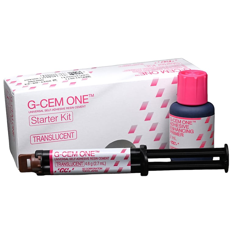 G-CEM ONE Translucent Starter Kit. Includes: 1 Translucent 4.6g Syringe, 8 x Regular Automix Tips