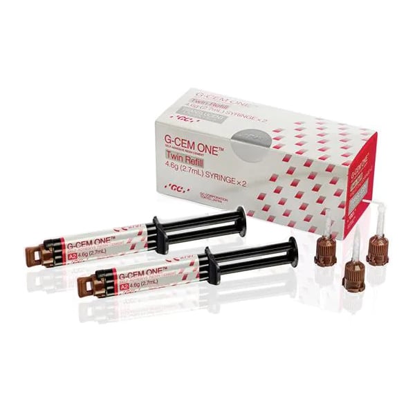 G-CEM ONE Universal Resin Cement Twin Refill, Self-Cure A2, 4.6 Gm, 2/Pk. Contains: 15 regular