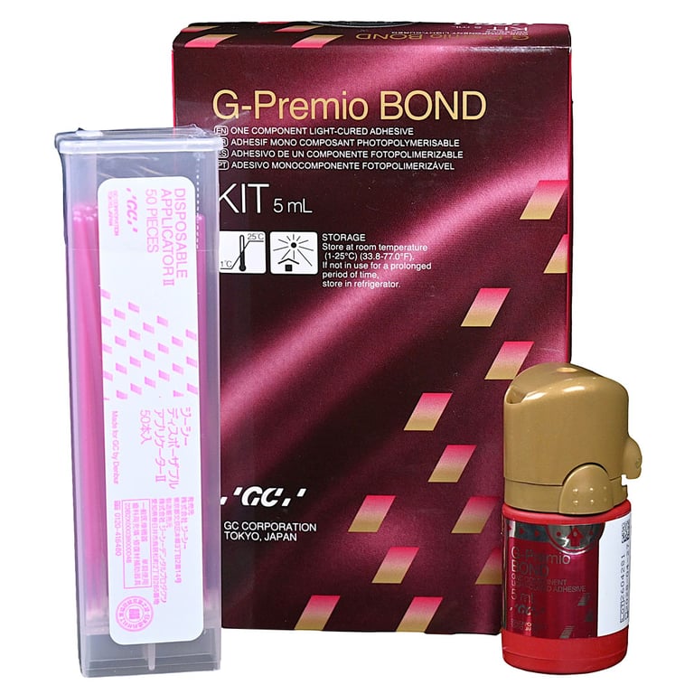 G-Premio BOND, 5mL Kit. Includes: 1 x 5mL bottle 50 x disposable applicators, and 20 x disposable