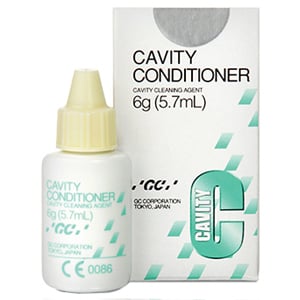 GC Cavity Conditioner 5.87 mL Bottle. Deep-blue tint for better visibility. 20% Polyacrylic Acid