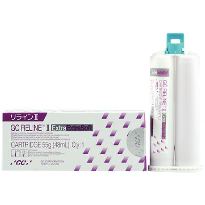 GC Reline II XX-Soft Automix Refill: 1 - 48 mL (55 g) Cartridge. A soft denture relining material