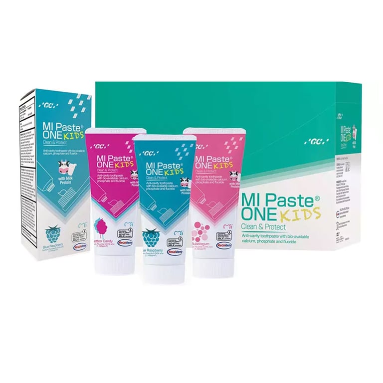 MI Paste ONE Kids 0.2% Sodium Fluoride Anticavity Toothpaste 35mL Tube, Assorted, 10/Box