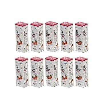 MI Paste Plus Strawberry 10/Pk. Topical Tooth Cream contains RECALDENT (CPP-ACP) that binds