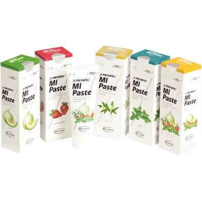MI Paste Strawberry 10/Pk. Topical Tooth Cream contains RECALDENT (CPP-ACP) that binds calcium