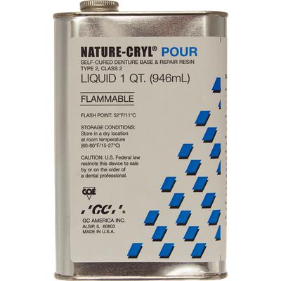 Nature-Cryl Pour Self-Cured Denture Base and Repair Resin Liquid, 32 oz. Liquid Refill