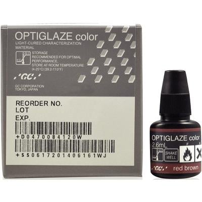 Optiglaze Color Red Brown, 2.6ml Bottle. Light-cured Characterization Coating for Composite