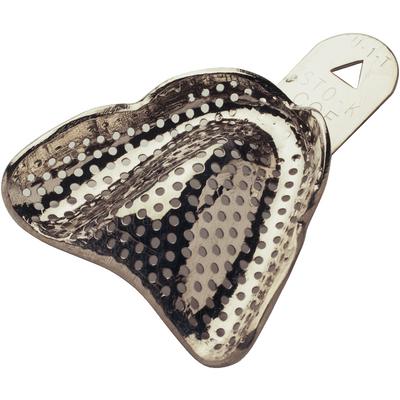 STO-K #U-2-T Medium Upper Tapered Full-Arch Aluminum Perforated Tray, 2-5/8" buccal width, 2-1/4"