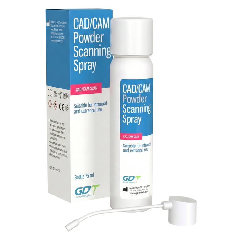GDT CAD-CAM Powder Scanning Spray, Anti-Reflective White, 75ml, 1/Pk. Anti-reflective coating