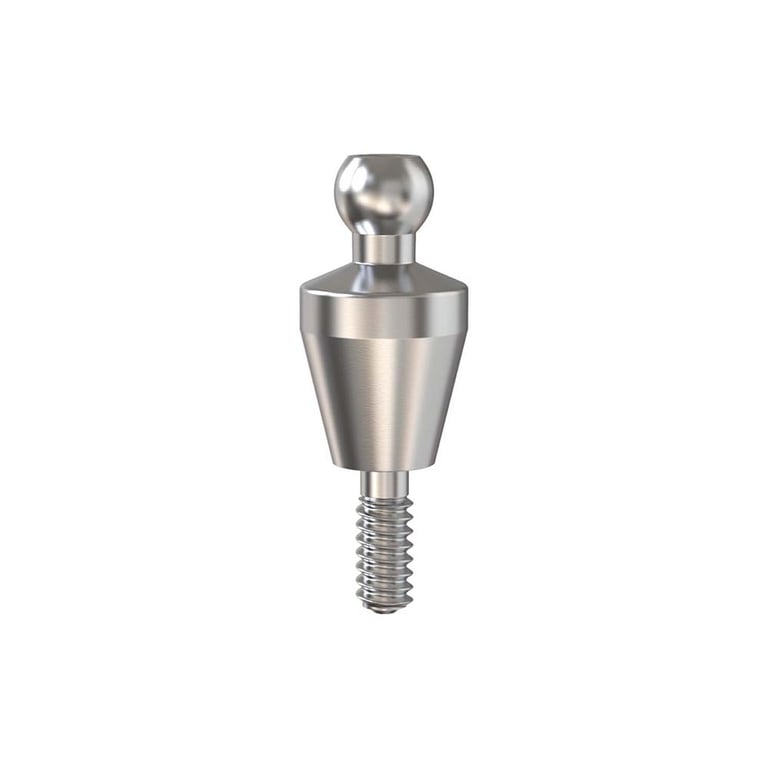 GDT Ø3.5mm Titanium Ball Attachment Abutment, 1.0mm GH, Conical Connection 2.25mm NP, 1/Pk