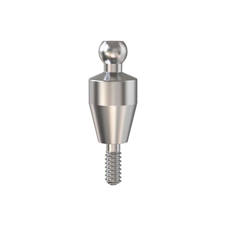 GDT Ø3.5mm Titanium Ball Attachment Abutment, 2.0mm GH, Conical Connection 2.25mm NP, 1/Pk