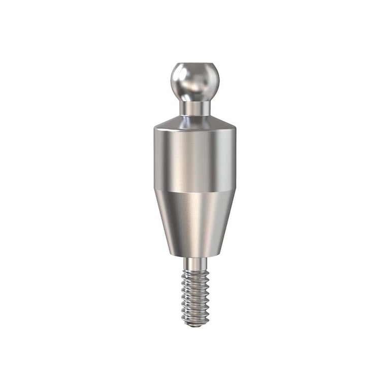 GDT Ø3.5mm Titanium Ball Attachment Abutment, 3.0mm GH, Conical Connection 2.25mm NP, 1/Pk