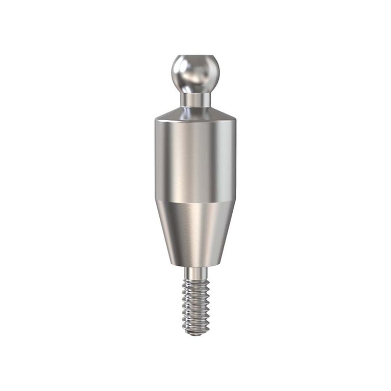 GDT Ø3.5mm Titanium Ball Attachment Abutment, 4.0mm GH, Conical Connection 2.25mm NP, 1/Pk