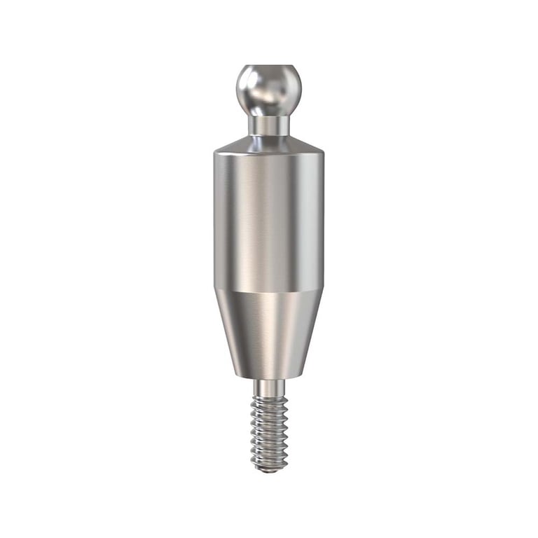 GDT Ø3.5mm Titanium Ball Attachment Abutment, 5.0mm GH, Conical Connection 2.25mm NP, 1/Pk