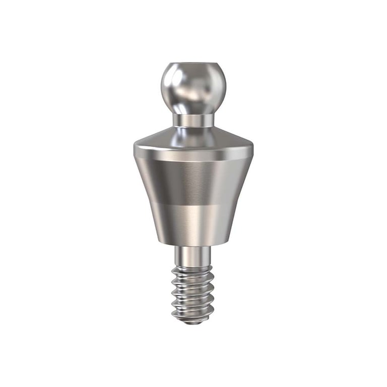 GDT Ø5.0mm Titanium Ball Attachment Abutment, 3.0mm GH, Conical Connection 2.65mm RP, 1/Pk