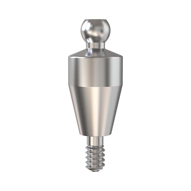 GDT Ø5.0mm Titanium Ball Attachment Abutment, 6.0mm GH, Conical Connection 2.65mm RP, 1/Pk