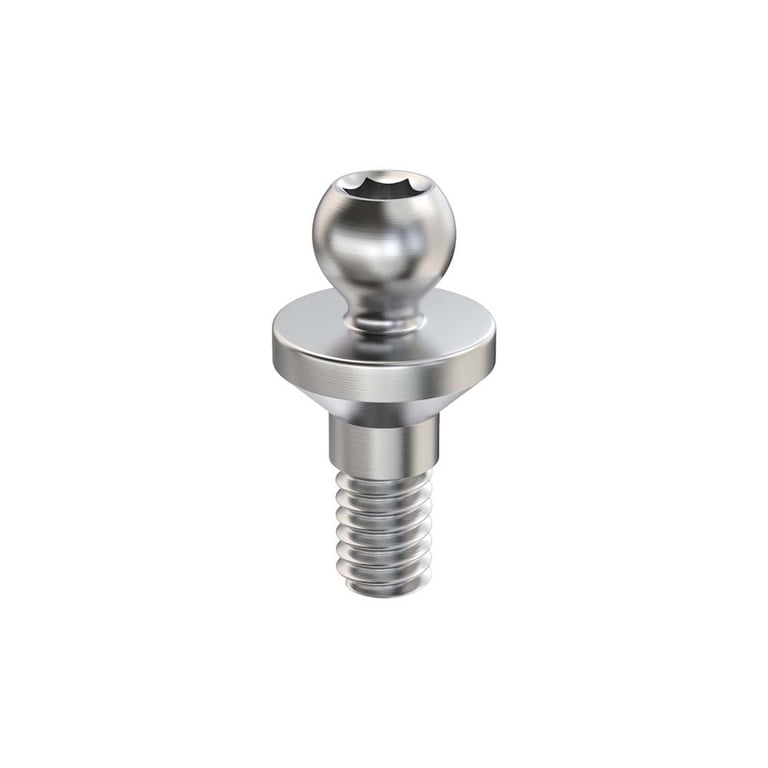 GDT Ø4.0mm Titanium Ball Attachment Abutment, 1.0mm GH, Internal Hex 2.42mm RP, 1/Pk. Features
