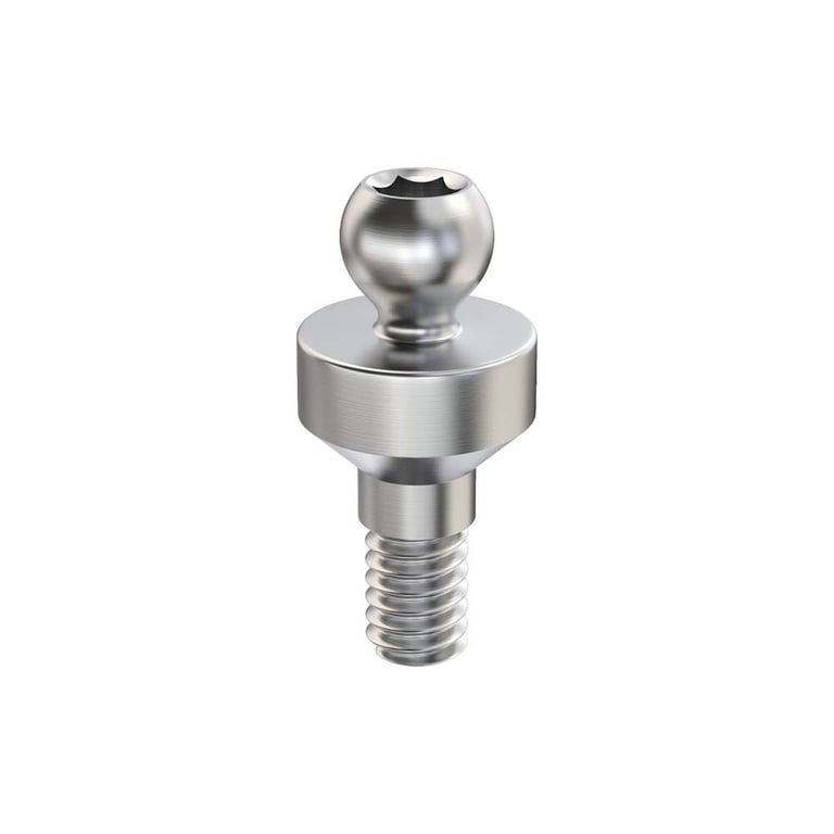 GDT Ø4.0mm Titanium Ball Attachment Abutment, 2.0mm GH, Internal Hex 2.42mm RP, 1/Pk. Features