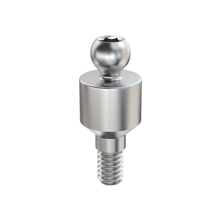 GDT Ø4.0mm Titanium Ball Attachment Abutment, 4.0mm GH, Internal Hex 2.42mm RP, 1/Pk. Features