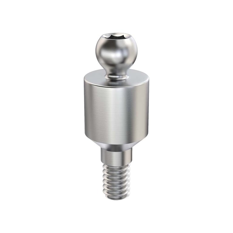 GDT Ø4.0mm Titanium Ball Attachment Abutment, 5.0mm GH, Internal Hex 2.42mm RP, 1/Pk. Features