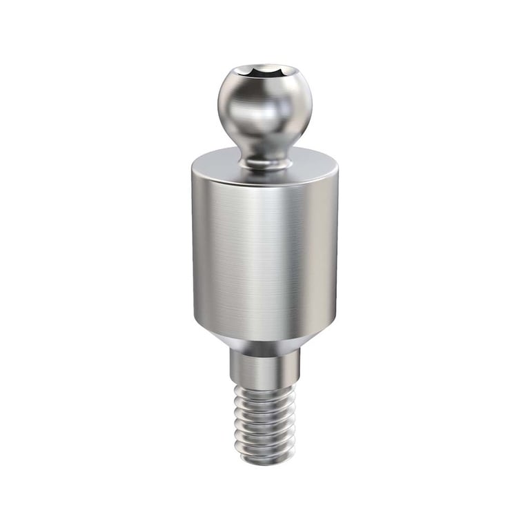GDT Ø4.0mm Titanium Ball Attachment Abutment, 6.0mm GH, Internal Hex 2.42mm RP, 1/Pk. Features