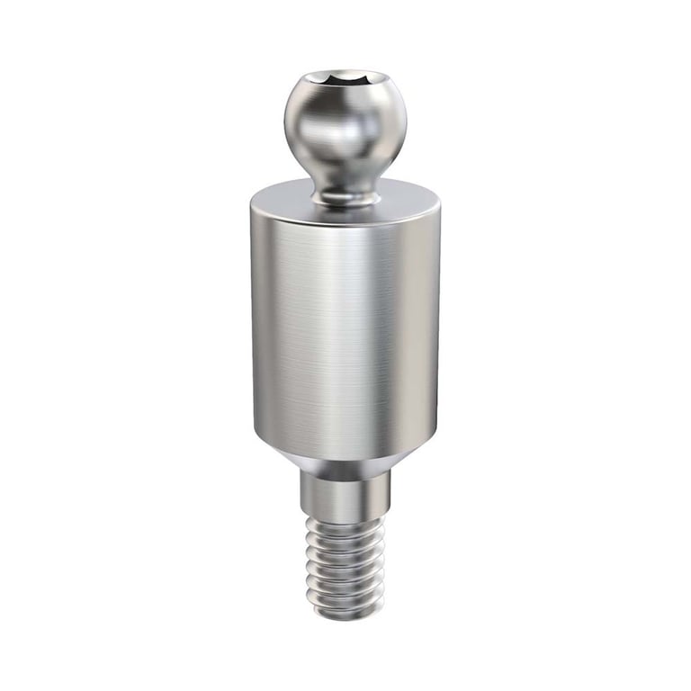 GDT Ø4.0mm Titanium Ball Attachment Abutment, 7.0mm GH, Internal Hex 2.42mm RP, 1/Pk. Features