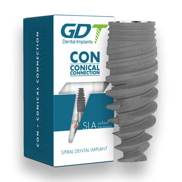 GDT CON Ø4.3mm x 11.5mm Titanium Dental Implant, Conical Connection 2.65mm, RP, 1/Pk. Compatible