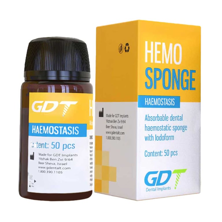 GDT Hemosponge Antiseptic Absorbable Collagen with Iodoform, Non-Sterile, 50/Pk. Hemosponge
