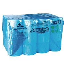 Angel Soft ps 2-Ply Compact Coreless Bathroom Tissue, White. 3.85" x 4.05", 750 sheets per roll. 1