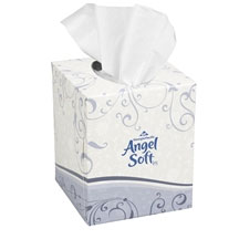 Angel Soft ps Premium Facial Tissue, Cube Box, White. 7.65" x 8.85", 96 Sheets per Box. Case of 36