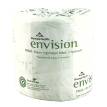 Envision 2-Ply Embossed Bathroom Tissue, White, 4.00" x 4.05", 550 sheets per Roll, Case of 80