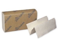 Envision Multifold Paper Towels - 9.2" x 9.4", White, Case of 4000 Towels (16 Packages x 250 Count)