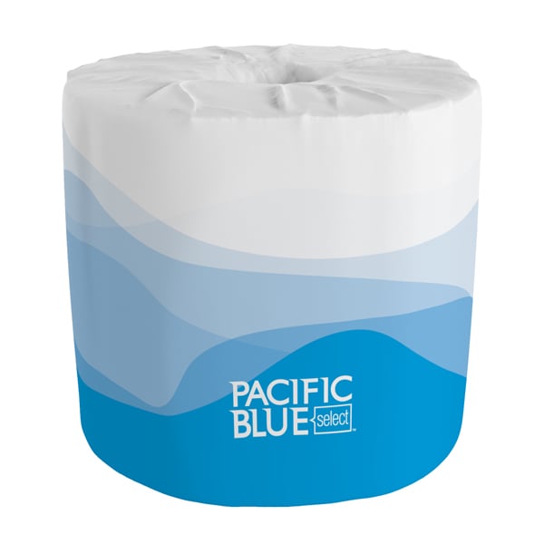 Pacific Blue Select Embossed Bathroom Tissue, 2-Ply, White, 4.00" x 4.05", 550 sheets per Roll